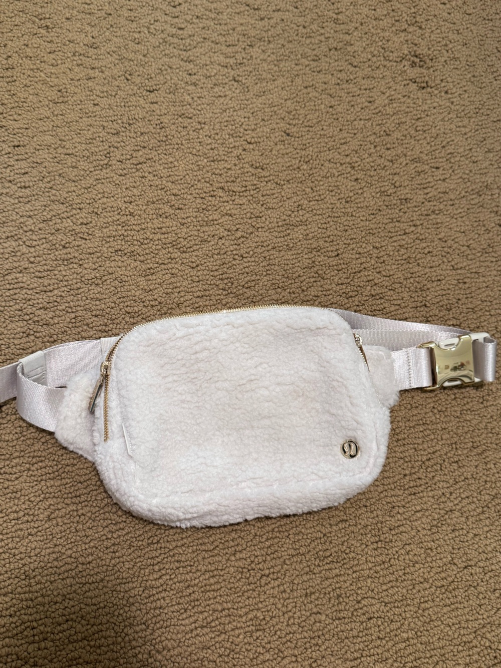 lululemon athletica Cream Sherpa Crossbody Belt Bag